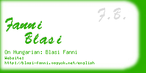 fanni blasi business card